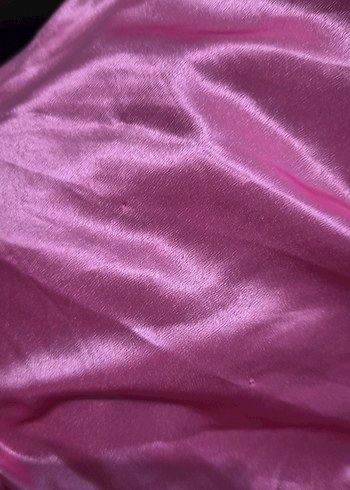 Pembe Parlak saten elbise - Görsel 3