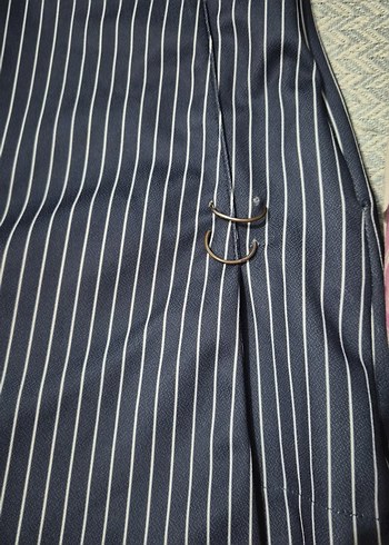 Lacivert Çizgili şort etek - Görsel 2