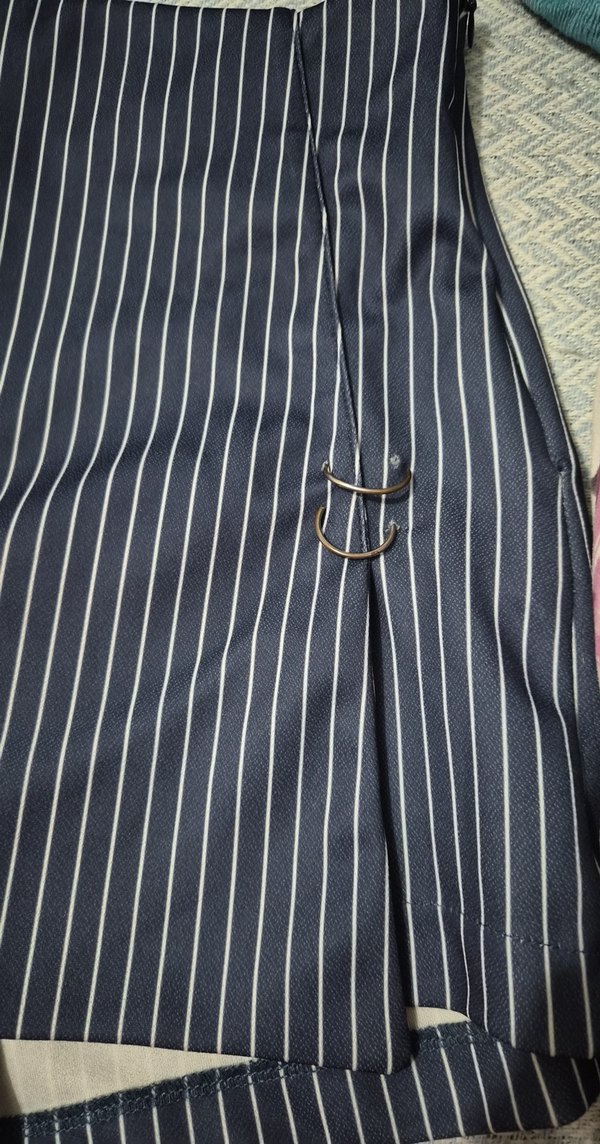 Lacivert Çizgili şort etek - Görsel 2