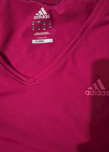 Kadın Koyu Pembe V Yakalı Spor Tişört - Görsel 2