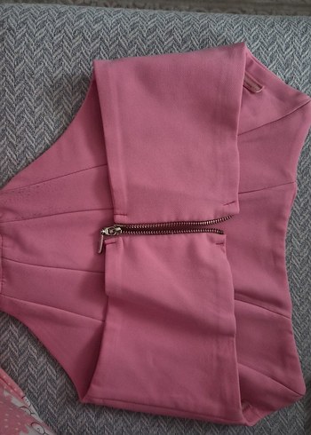 Pilise Detaylı Pembe Straplez Büstiyer - Görsel 2