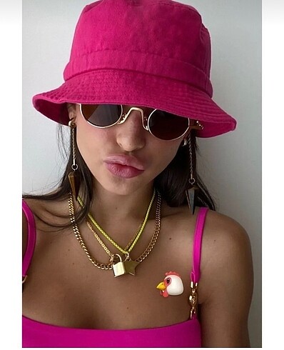 Zara Fuşya bucket şapka
