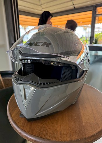 Gri NCR Baskılı Motor Kaskı - Görsel 4