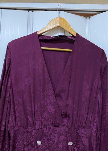 Mor Bohem Midi Kadın Elbise - Görsel 3