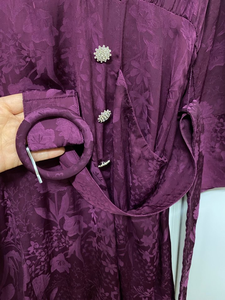 Mor Bohem Midi Kadın Elbise - Görsel 5