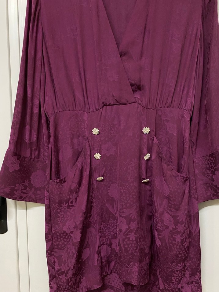 Mor Bohem Midi Kadın Elbise - Görsel 2