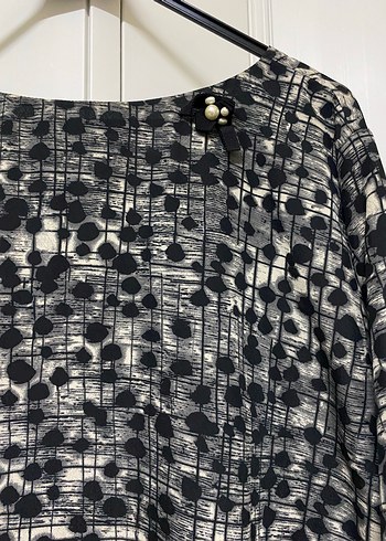 Gri Desenli Midi Elbise - Görsel 4