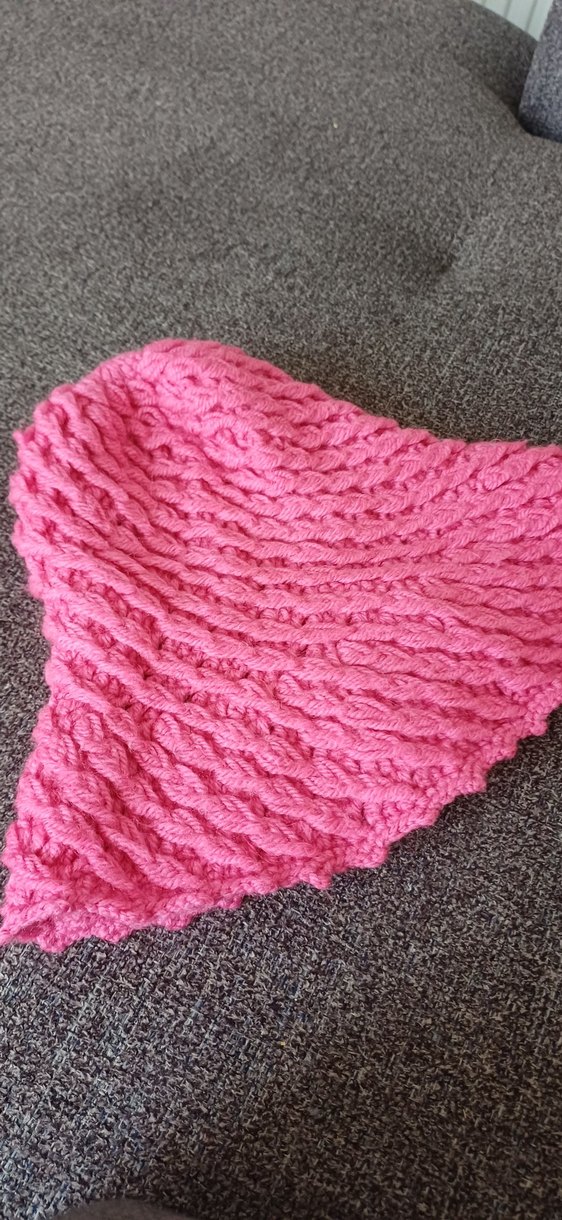 Pembe Örgü Kadın Şapka Çiçek Detaylı - Görsel 4