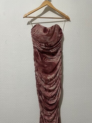 Zara Straplez drape elbise