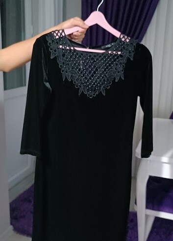 Kadife kısa elbise