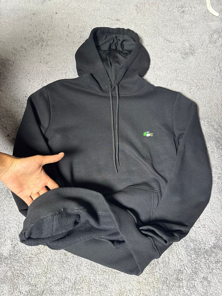 Erkek Siyah Kapüşonlu Sweatshirt - Görsel 2