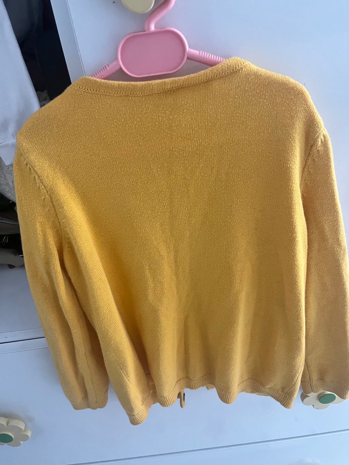 Sarı Düğmeli Kız Hırka - Görsel 2