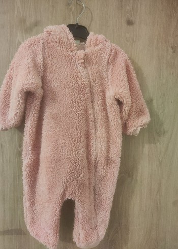 Pembe Peluş Bebek Kız Tulumu