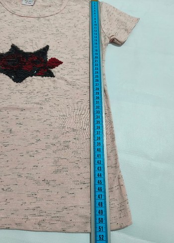 Kız Çocuk Pembe Kısa Kollu Baskılı Tişört - Görsel 3