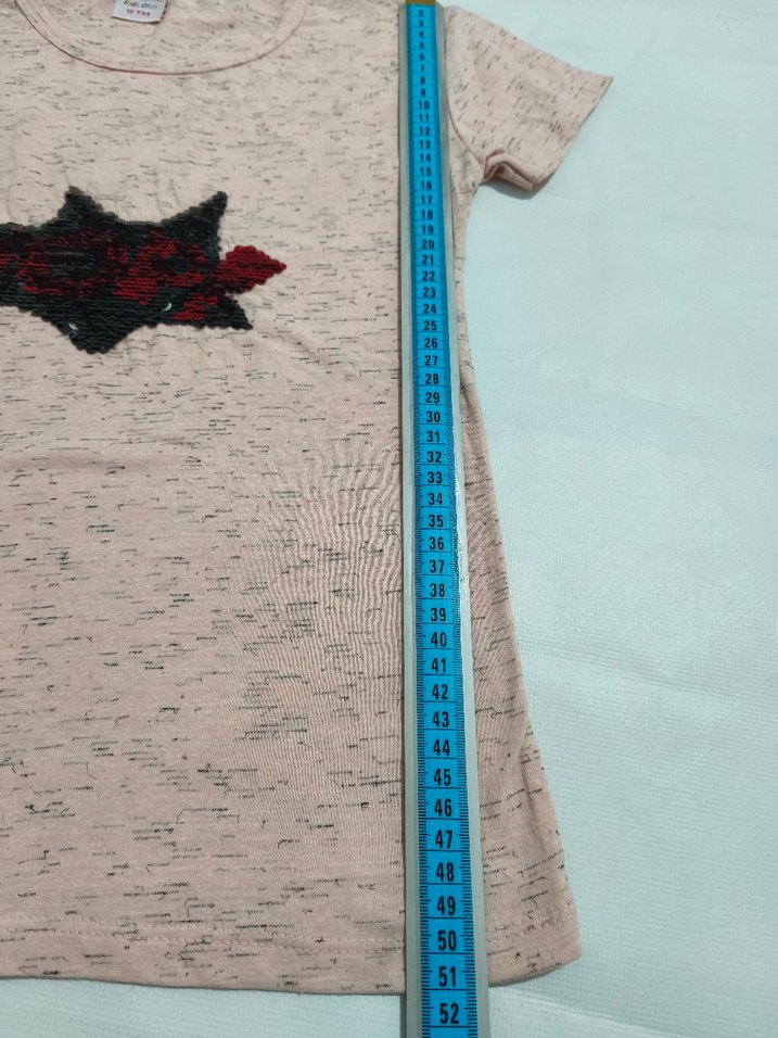 Kız Çocuk Pembe Kısa Kollu Baskılı Tişört - Görsel 3