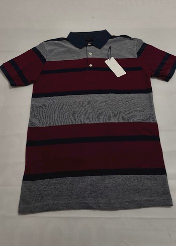 Bordo Gri Erkek kısa Kollu Polo Tişört - Görsel 3