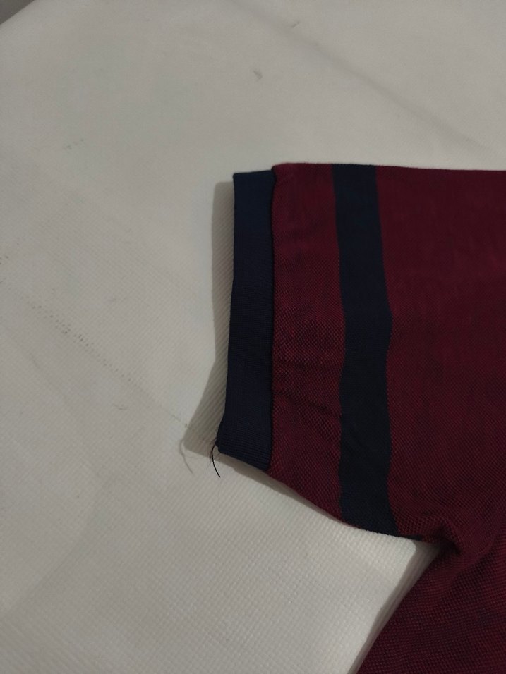 Bordo Gri Erkek kısa Kollu Polo Tişört - Görsel 2