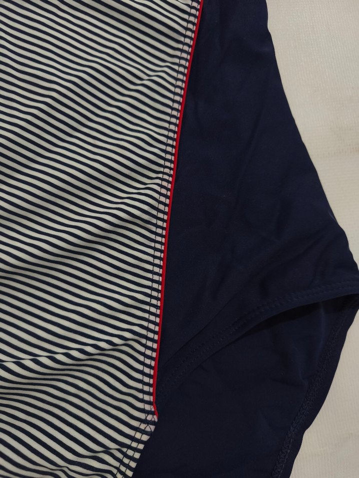 Çizgili ve Lacivert İnce Askılı Mayo - Görsel 2