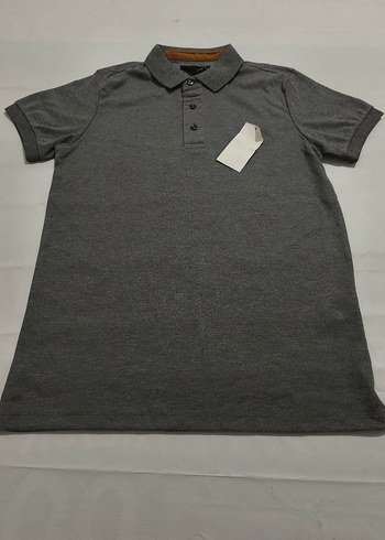 Gri Düğmeli Kısa Kollu Erkek Polo Tişört - Görsel 3