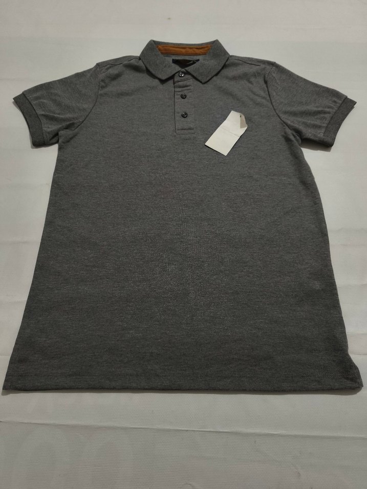 Gri Düğmeli Kısa Kollu Erkek Polo Tişört - Görsel 3