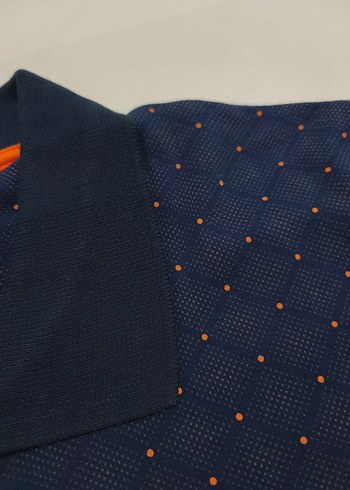 Lacivert Baskılı kısa Kollu Polo Tişört - Görsel 2