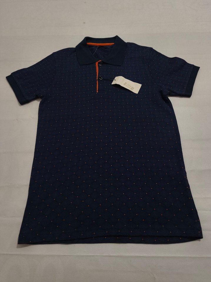 Lacivert Baskılı kısa Kollu Polo Tişört - Görsel 5