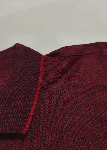 Bordo Kısa Kollu Polo Tişört - Görsel 3