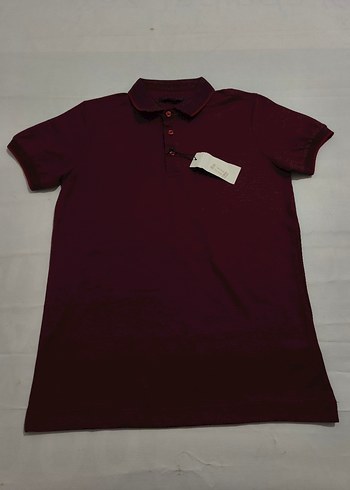 Bordo Kısa Kollu Polo Tişört - Görsel 5