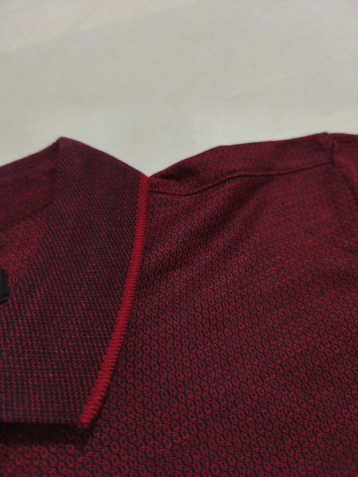 Bordo Kısa Kollu Polo Tişört - Görsel 3