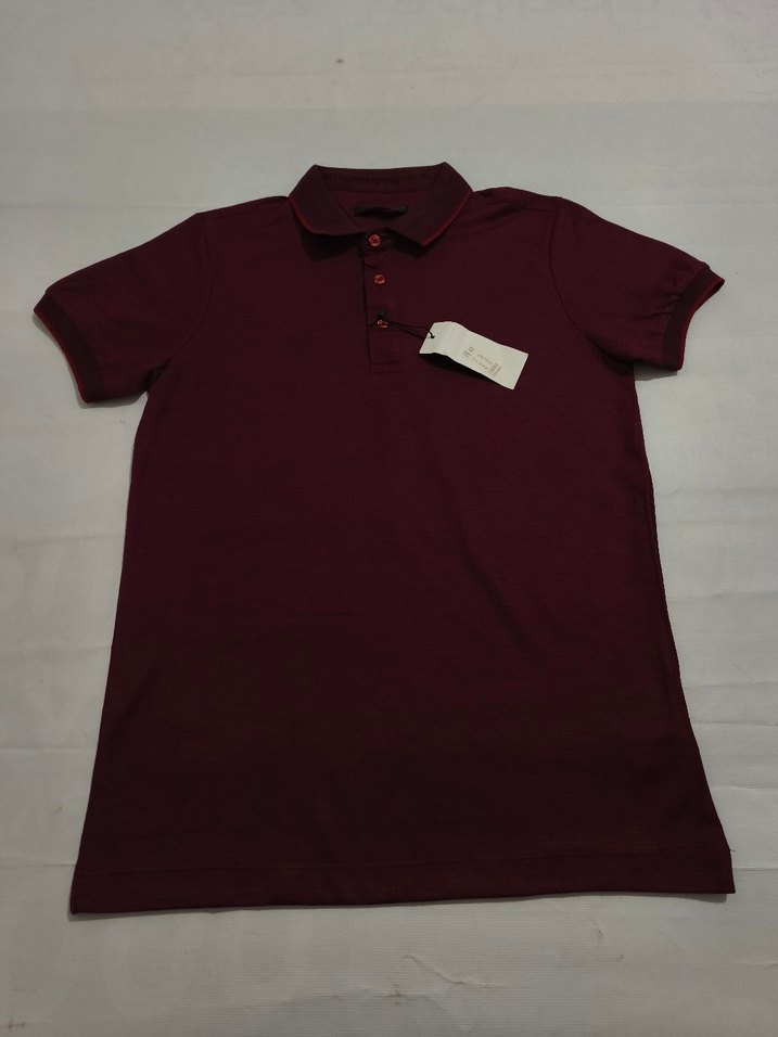 Bordo Kısa Kollu Polo Tişört - Görsel 5