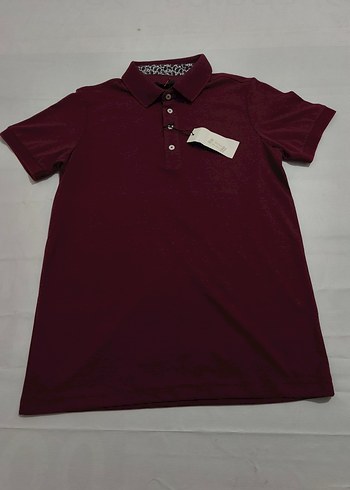 Bordo Kısa Kollu Polo Tişört - Görsel 3