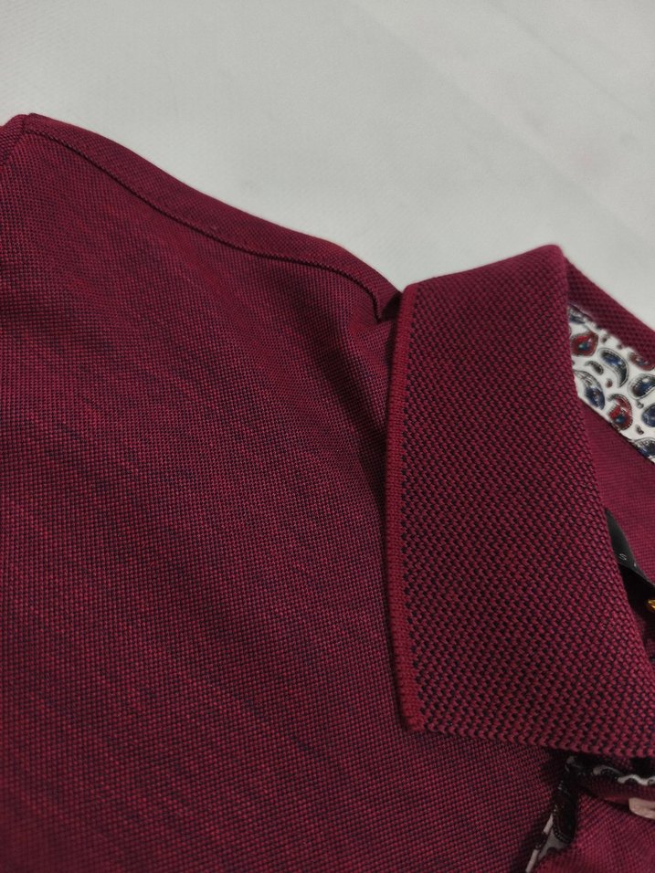 Bordo Kısa Kollu Polo Tişört - Görsel 4