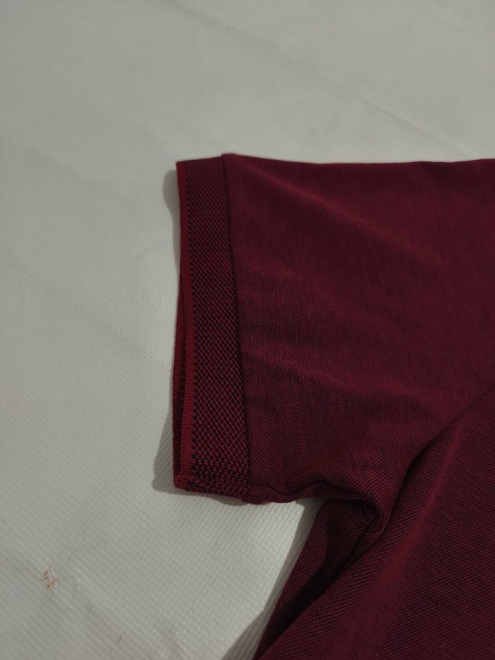 Bordo Kısa Kollu Polo Tişört - Görsel 2