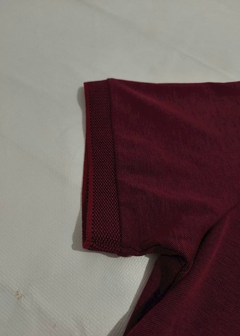 Bordo Kısa Kollu Polo Yaka Tişört - Görsel 3