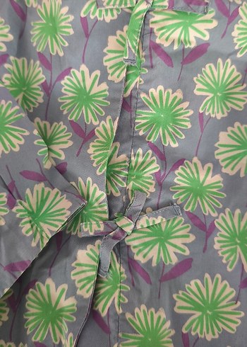 Yeşil Çiçek Desenli Uzun Bohem çocuk - Görsel 3