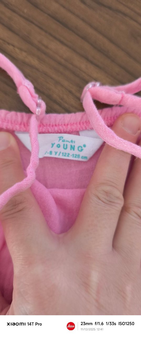 Pembe Keten Bohem Kız Elbisesi - Görsel 4