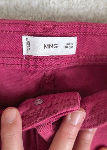 Pembe Düğmeli kız çocuk  Kumaş Pantolon - Görsel 2