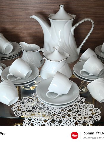 Kütahya Porselen Beyaz Porselen Çay ve Kahve Takımı