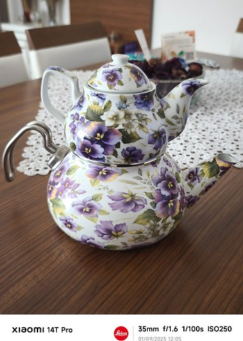 Mor Çiçek Desenli Pastel Çatal Kaşık Seti - Görsel 6