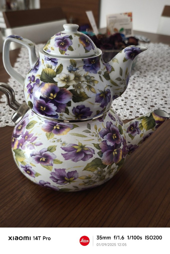 Mor Çiçek Desenli Pastel Çatal Kaşık Seti - Görsel 5