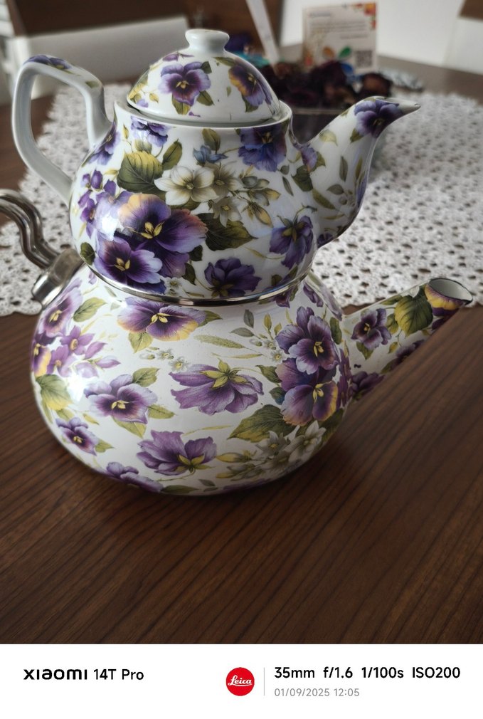 Mor Çiçek Desenli Pastel Çatal Kaşık Seti - Görsel 4