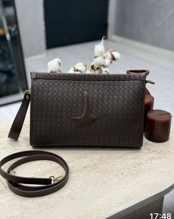 Kahverengi Deri Kadın Çanta - Görsel 2