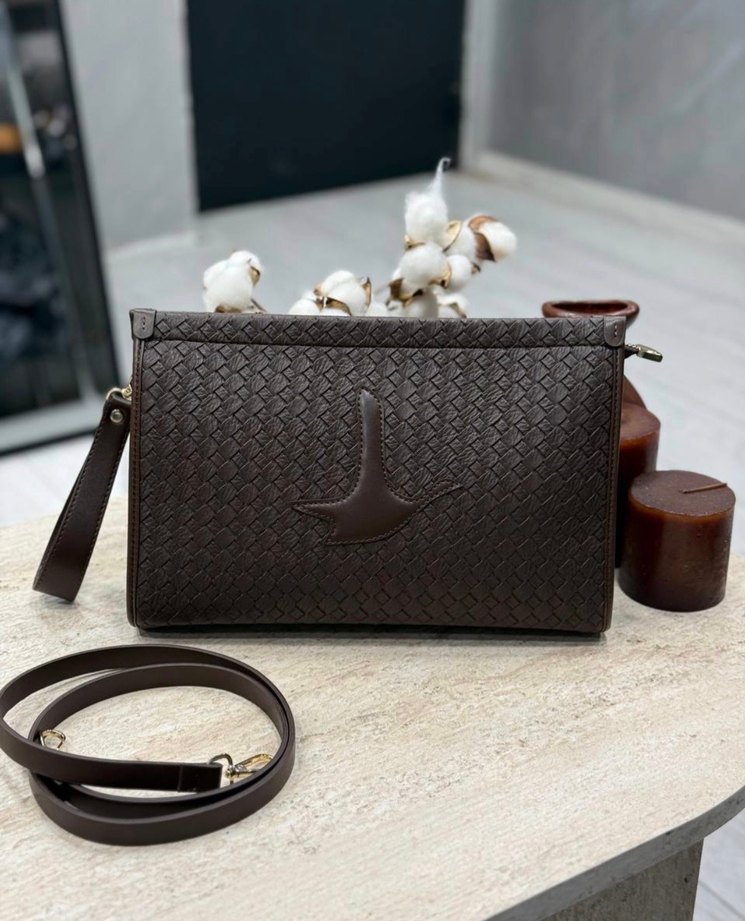 Kahverengi Deri Kadın Çanta - Görsel 3