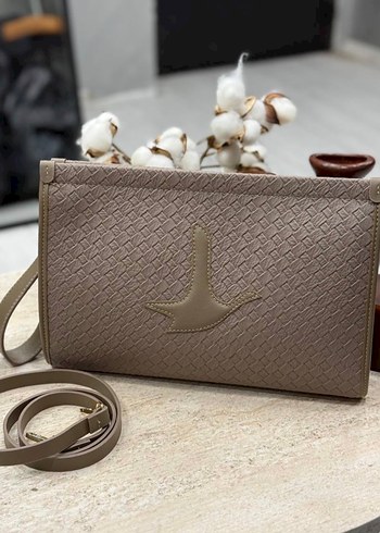 Bej Deri Kadın Çanta - Modern Klasik - Görsel 6