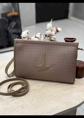 Bej Deri Kadın Çanta - Modern Klasik - Görsel 7