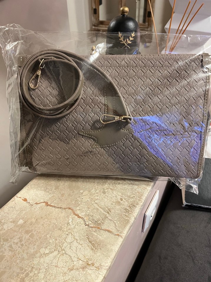 Bej Deri Kadın Çanta - Modern Klasik - Görsel 4