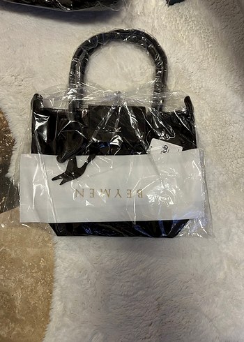 Siyah kanvas Tokalı Kadın Omuz Çantası - Görsel 6