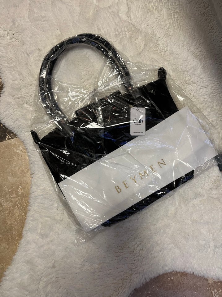 Siyah kanvas Tokalı Kadın Omuz Çantası - Görsel 5