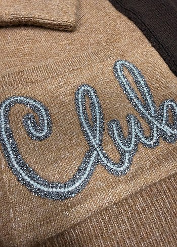 Kahverengi Nakışlı Triko Kadın Hırka - Görsel 11