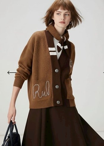 Kadın Kahverengi Hırka - Görsel 8